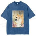 Unisex Funny Doge Meme Printed Washed Tee