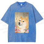 Unisex Funny Doge Meme Printed Washed Tee