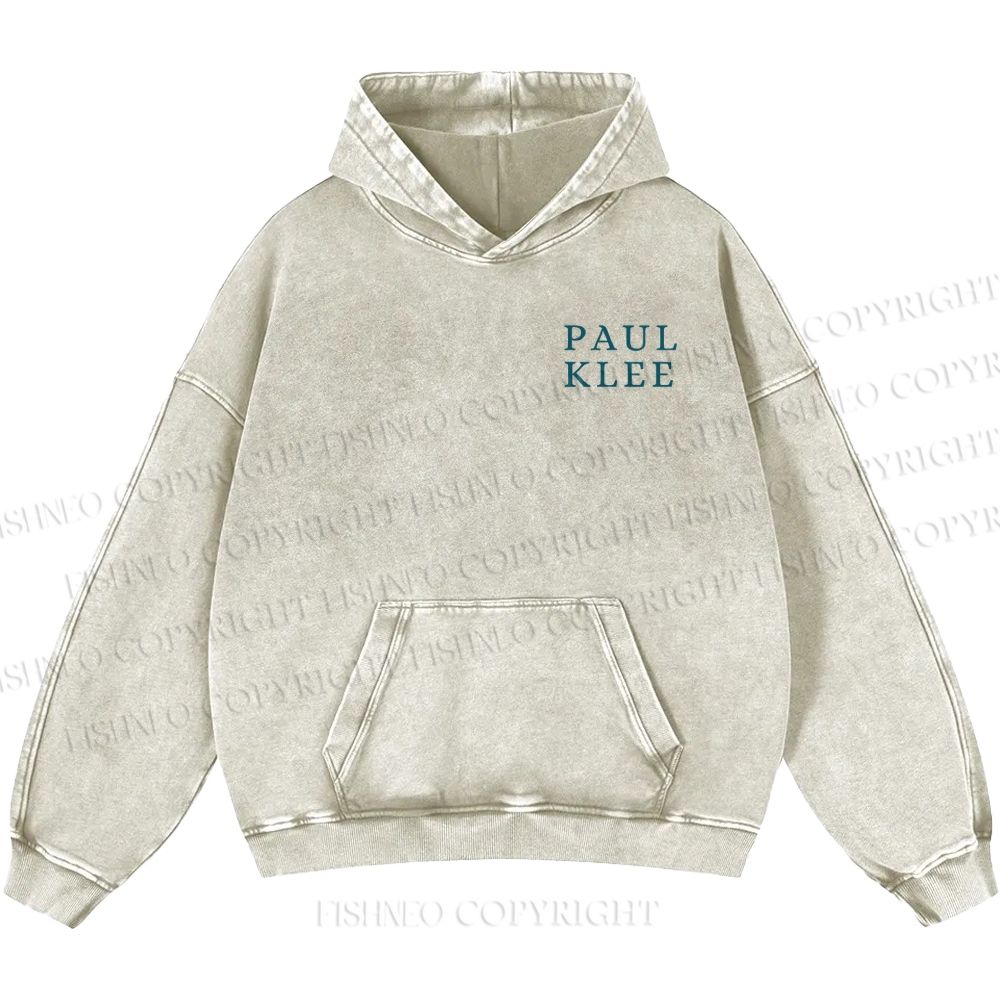 Unisex Paul Klee Flowers Casual Printed Double-sided Washed Hoodie