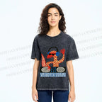 Unisex Gecko DJ Printed Washed Tee