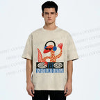 Unisex Gecko DJ Printed Washed Tee