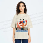 Unisex Gecko DJ Printed Washed Tee