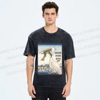 Unisex Never Ever Give Up Frog Printed Washed Tee