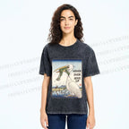 Unisex Never Ever Give Up Frog Printed Washed Tee