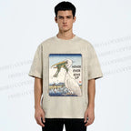 Unisex Never Ever Give Up Frog Printed Washed Tee