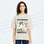 Unisex Never Ever Give Up Frog Printed Washed Tee
