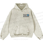 Unisex Yayoi Kusama Blue And Orange Octopus Casual Printed Double-sided Washed Hoodie