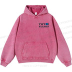 Unisex Yayoi Kusama Blue And Orange Octopus Casual Printed Double-sided Washed Hoodie