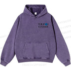 Unisex Yayoi Kusama Blue And Orange Octopus Casual Printed Double-sided Washed Hoodie