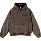 Unisex Yayoi Kusama Blue And Orange Octopus Casual Printed Double-sided Washed Hoodie