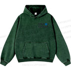 Unisex Yayoi Kusama Blue And Orange Octopus Casual Printed Double-sided Washed Hoodie