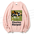 Unisex Charley Harper Geometric Cat Sleeping on Tree Printed Sweatshirt