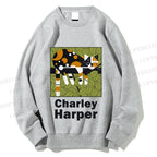 Unisex Charley Harper Geometric Cat Sleeping on Tree Printed Sweatshirt