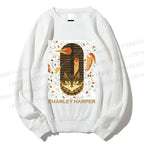 Unisex Charley Harper Geometric Cat in Autum Printed Sweatshirt