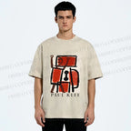 Unisex Paul Klee Red Guy Graffiti Printed Washed Tee