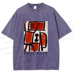 Unisex Paul Klee Red Guy Graffiti Printed Washed Tee