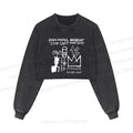 Jean-Michel Basquiat Graffiti Printed Washed Crop Sweatshirt