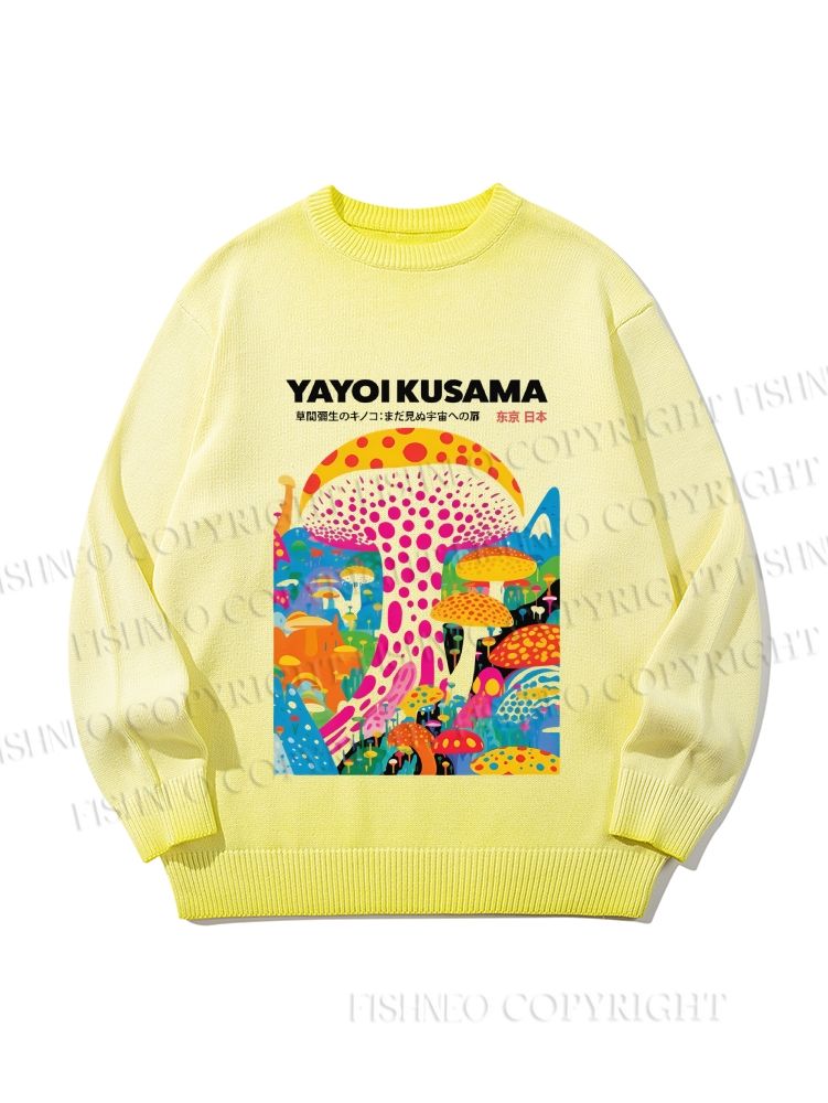 Unisex Japanese Yayoi Kusama Style Mushroom Gradient Casual sweater