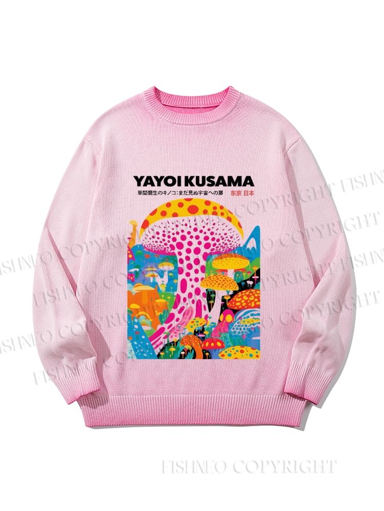 Unisex Japanese Yayoi Kusama Style Mushroom Gradient Casual sweater
