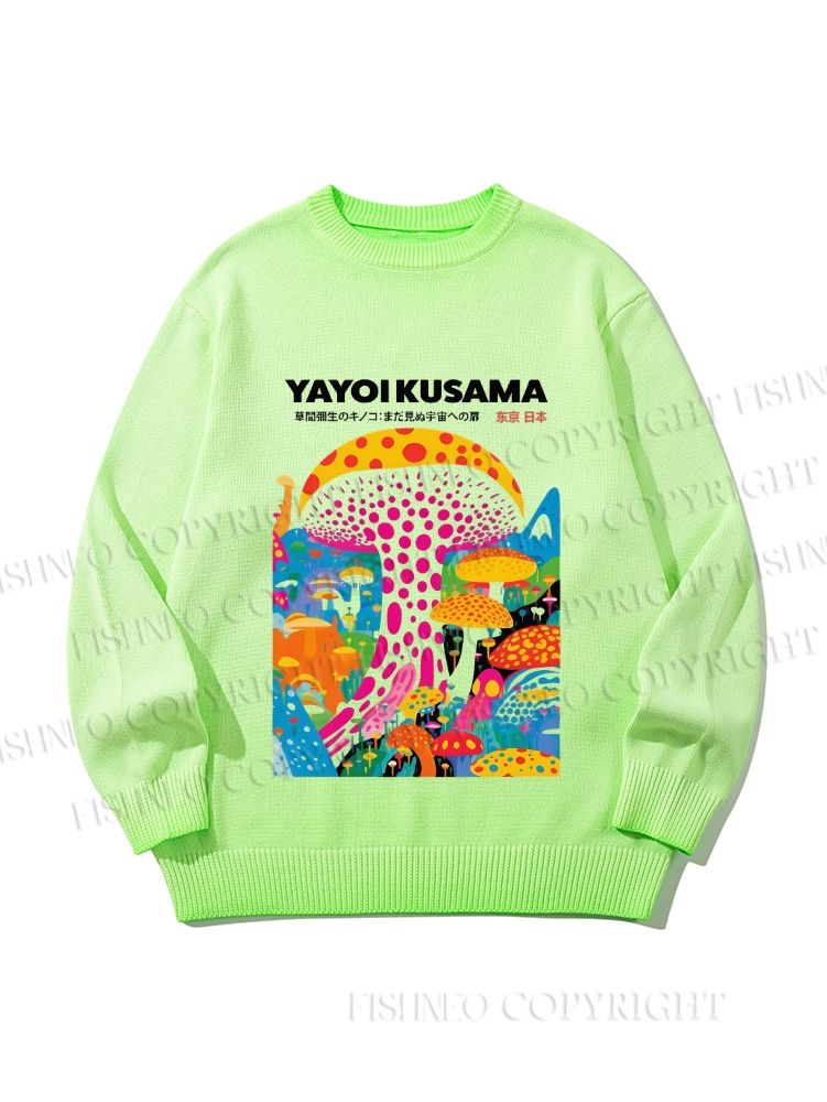 Unisex Japanese Yayoi Kusama Style Mushroom Gradient Casual sweater