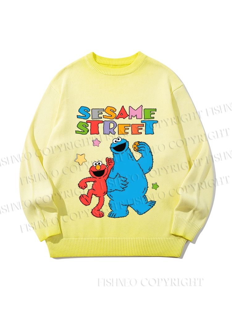Unisex Sesame Street Gradient Casual sweater