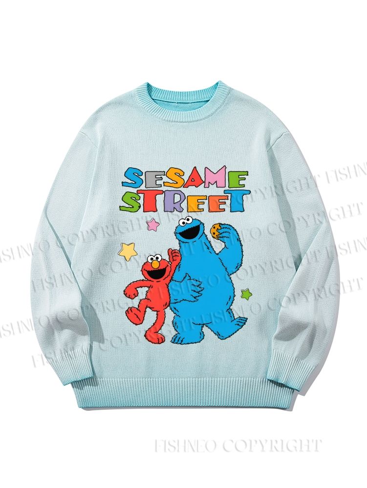 Unisex Sesame Street Gradient Casual sweater