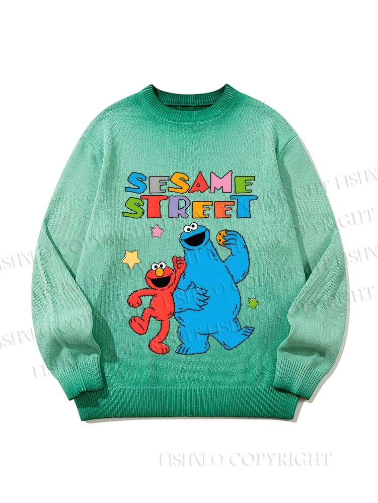 Unisex Sesame Street Gradient Casual sweater