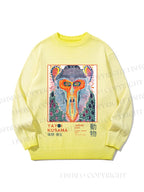 Unisex Yayoi Kusama Multicolor Monkey Gradient Casual sweater