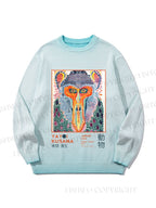 Unisex Yayoi Kusama Multicolor Monkey Gradient Casual sweater