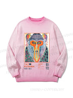 Unisex Yayoi Kusama Multicolor Monkey Gradient Casual sweater