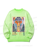 Unisex Yayoi Kusama Multicolor Monkey Gradient Casual sweater