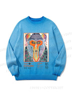Unisex Yayoi Kusama Multicolor Monkey Gradient Casual sweater