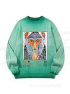 Unisex Yayoi Kusama Multicolor Monkey Gradient Casual sweater