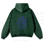 Unisex Octopus Printed washed hoodie