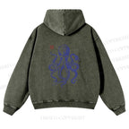 Unisex Octopus Printed washed hoodie