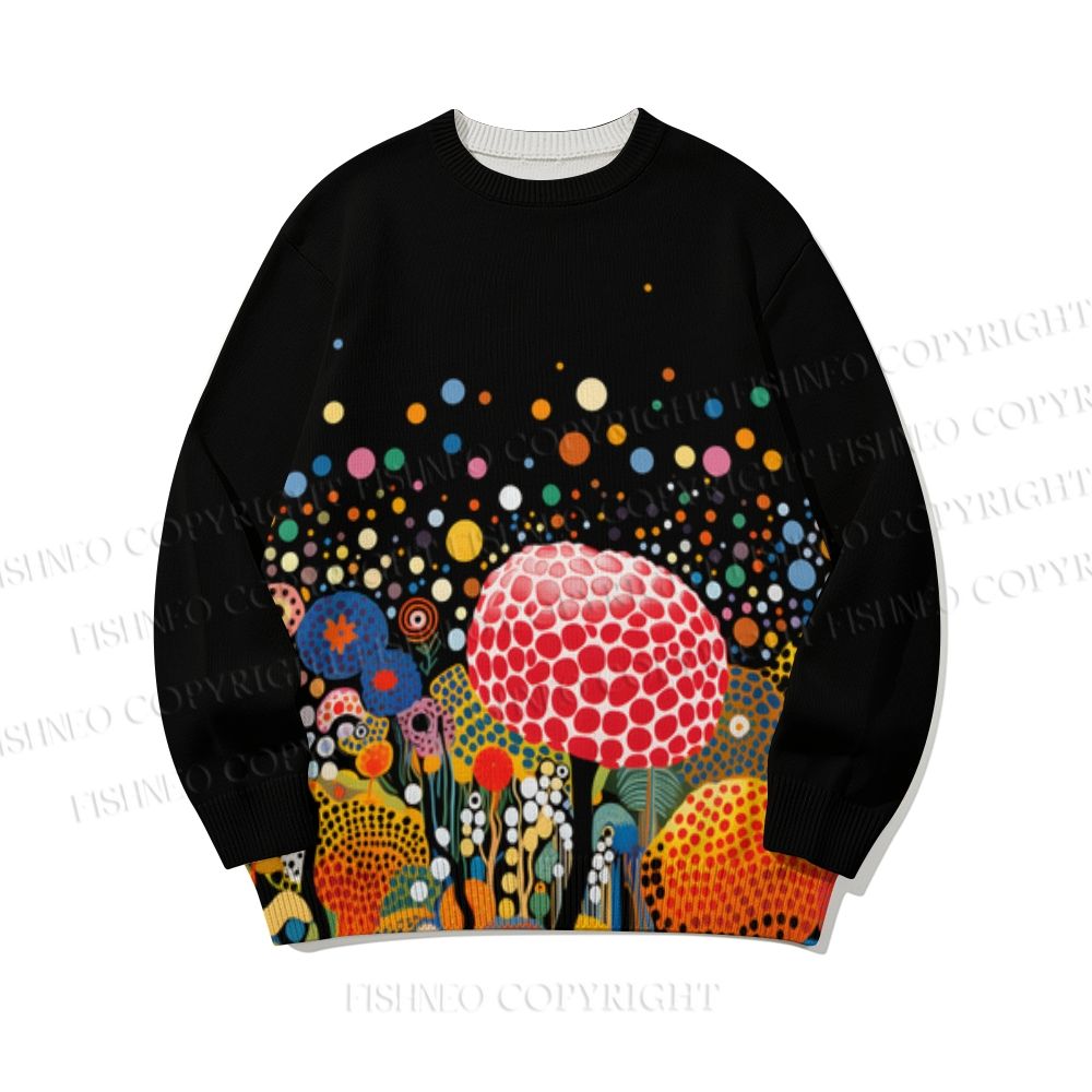 Yayoi Kusama Mushrooms With Dots Core-spun yarn long-sleeve sweater