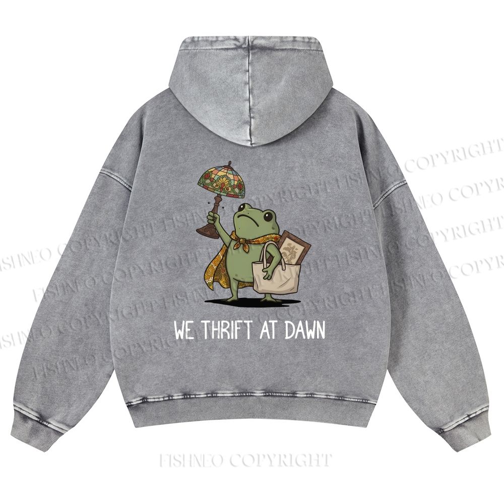 Unisex WE THRIFT AT DAWN washed hoodie