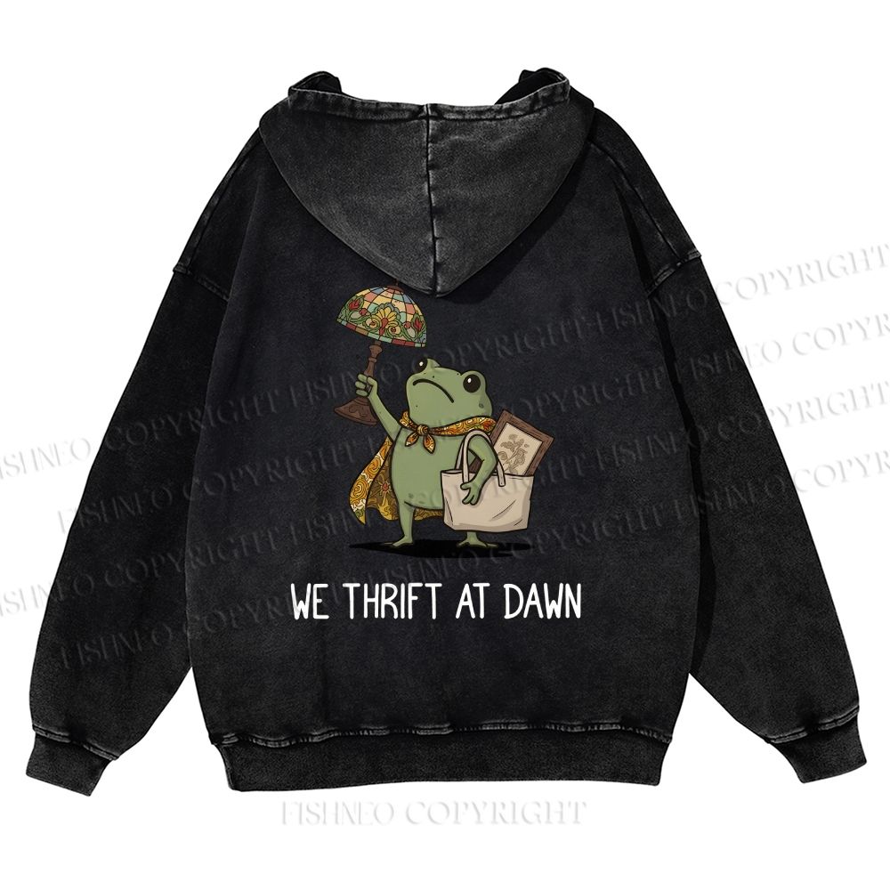 Unisex WE THRIFT AT DAWN washed hoodie