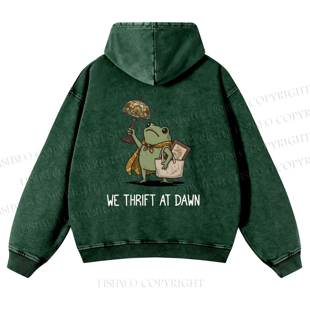 Unisex WE THRIFT AT DAWN washed hoodie