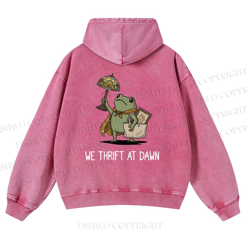 Unisex WE THRIFT AT DAWN washed hoodie