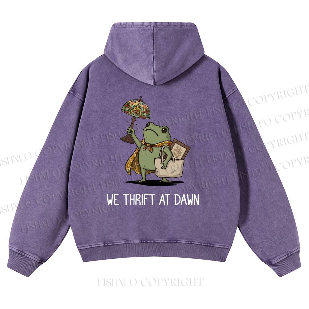 Unisex WE THRIFT AT DAWN washed hoodie