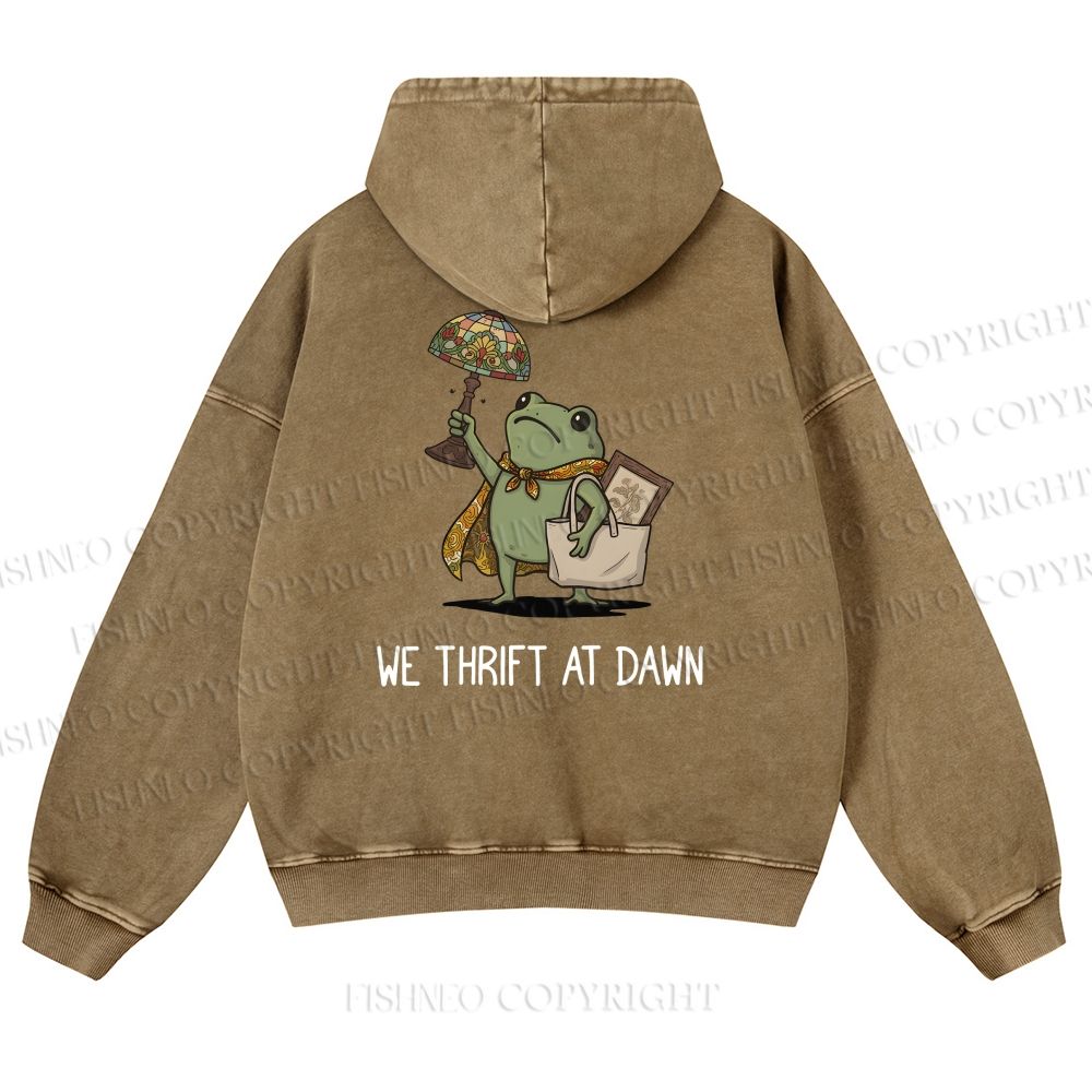 Unisex WE THRIFT AT DAWN washed hoodie