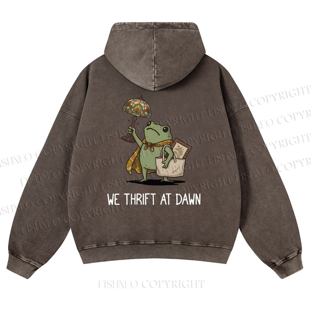 Unisex WE THRIFT AT DAWN washed hoodie