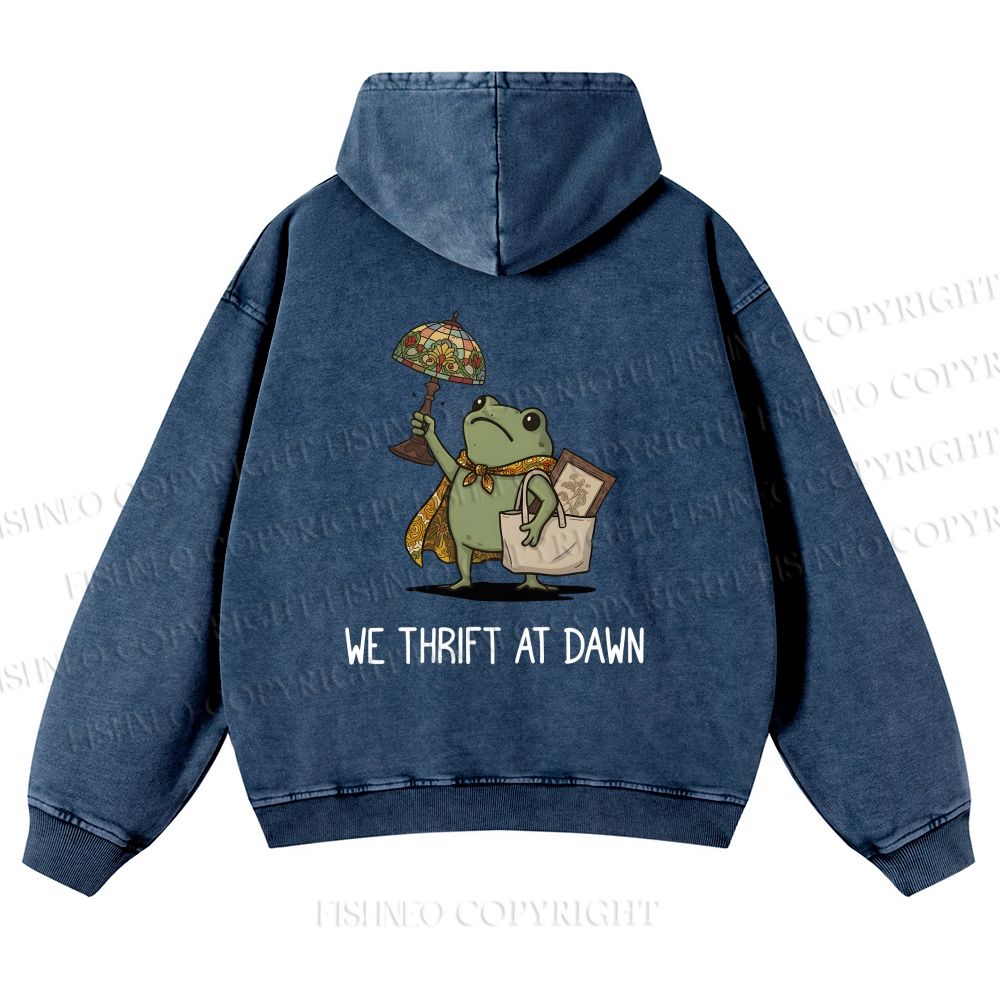 Unisex WE THRIFT AT DAWN washed hoodie