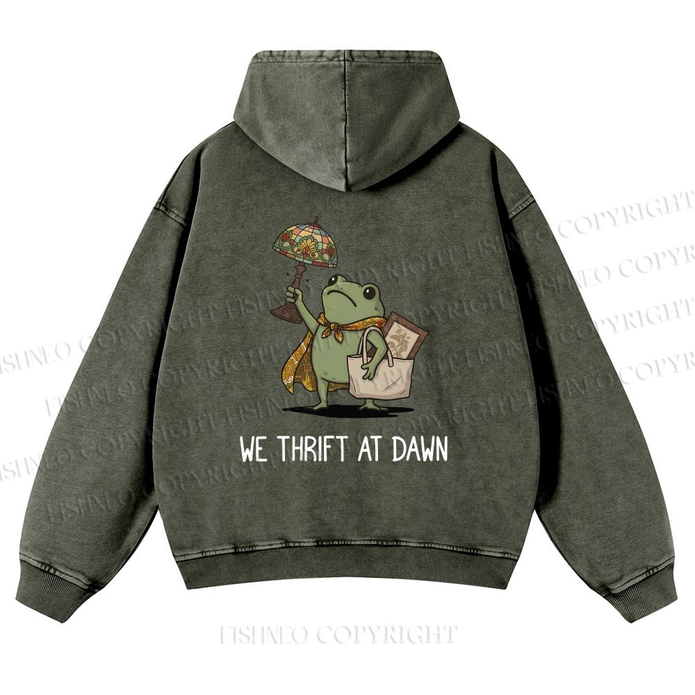 Unisex WE THRIFT AT DAWN washed hoodie