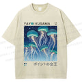 Unisex Yayoi Kusama Jellyfish Printed Washed Tee