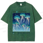 Unisex Yayoi Kusama Jellyfish Printed Washed Tee