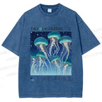 Unisex Yayoi Kusama Jellyfish Printed Washed Tee