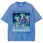 Unisex Yayoi Kusama Jellyfish Printed Washed Tee