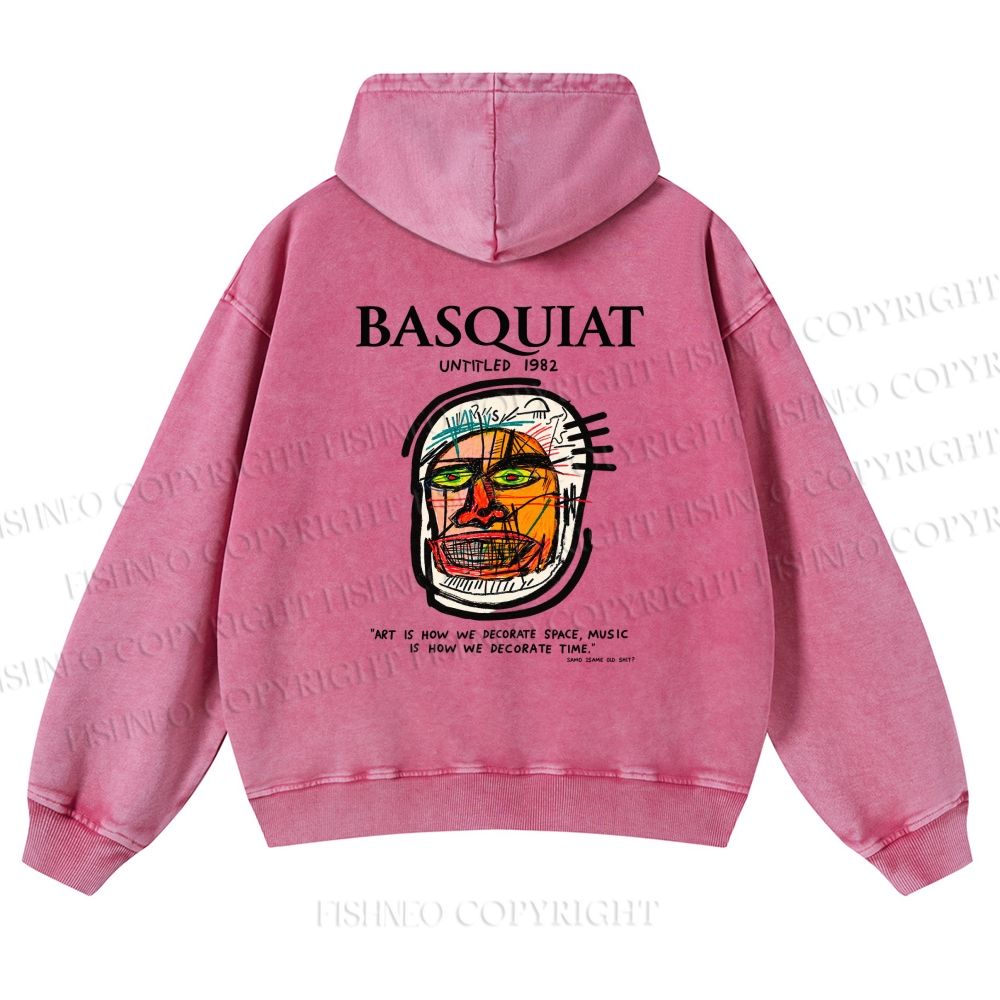 Unisex Jean-Michel Basquiat Untitled (Head) Printed washed hoodie